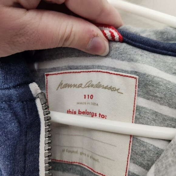 HANNA ANDERSSON Blue Hooded Zip Jacket - Picture 3 of 6